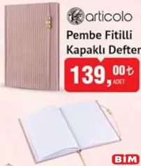 ARTİCOLO PEMBE FİTİLLİ KAPAKLI DEFTER